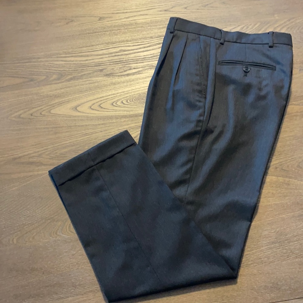 Joseph & Feiss Charcoal Pleated Dress Slacks
